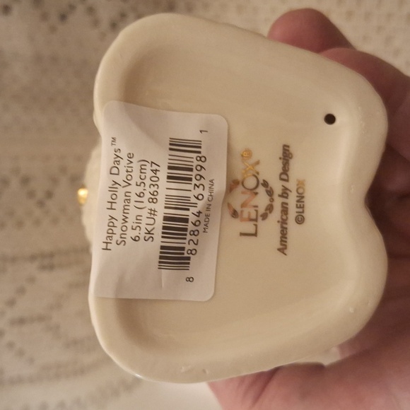 LENOX HAPPY HOLLY DAYS SNOWMAN VOTIVE 6 1/2" TALL NEW IN BOX - Picture 6 of 7